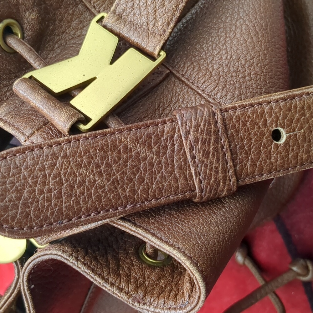 Donna Karen brown leather drawstring purse - Picture 11 of 11